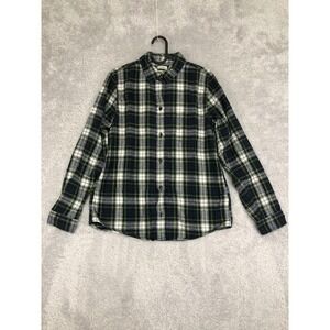 LL Bean Shirt Womens Size S Flannel Relaxed Fit Plaid Multicolor